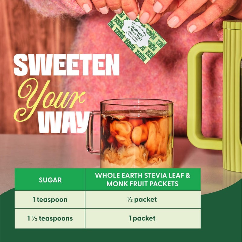 Whole Earth Zero Calorie Sweetener with Stevia Leaf & Monk Fruit, 40 Packets - Image 5